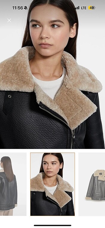 Stradivarius Suni kürklü biker ceket