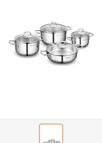 Korkmaz Perla 7 Parça Gri Tencere Seti - Görsel 3