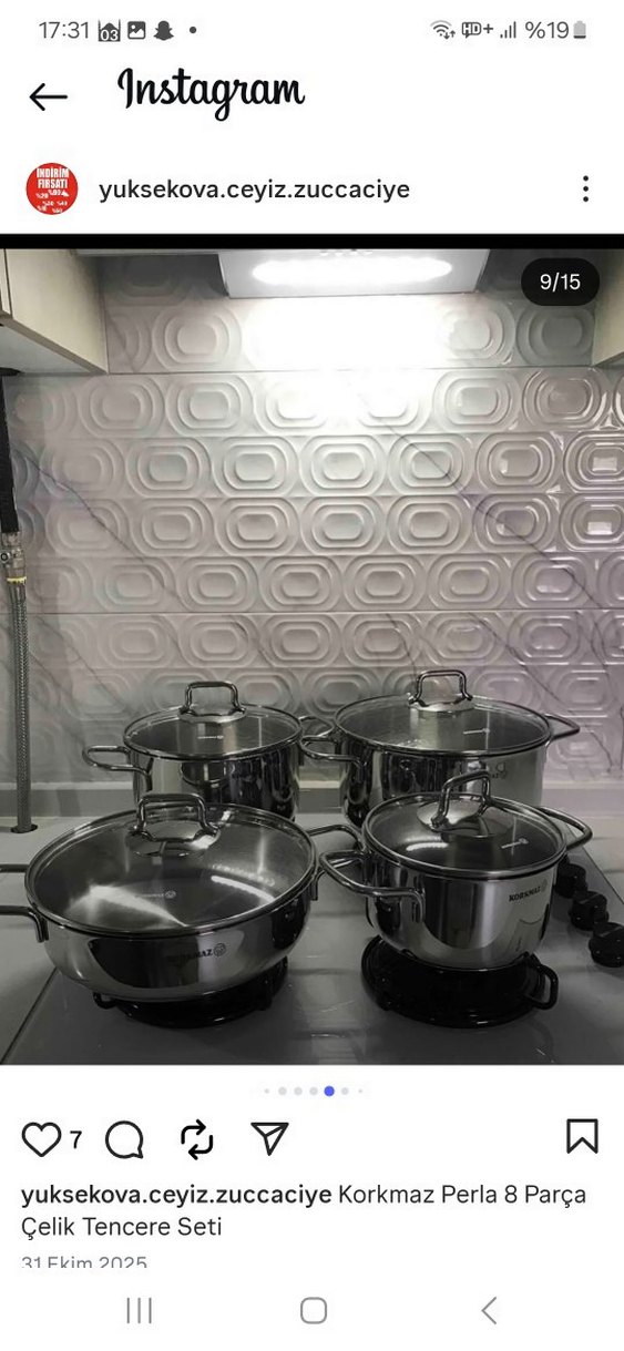 Korkmaz Perla 7 Parça Gri Tencere Seti - Görsel 2