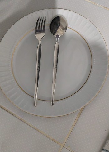 Altın ve Gri Detaylı Çatal ve Kaşık Seti - Görsel 2