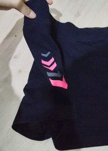 Diğer Pembe Detaylı Siyah Mini Spor Şort