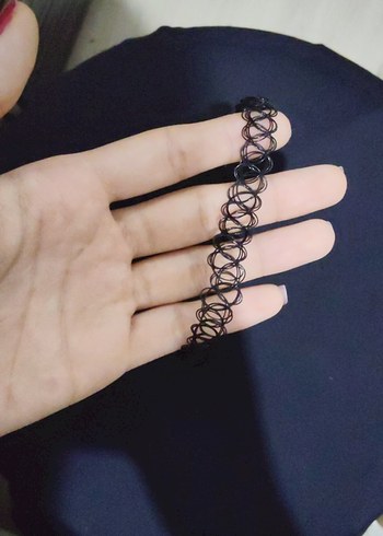 Elastik Siyah Yılan Desenli Gotik Kolye