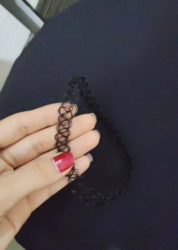 E.L.F Elastik Siyah Yılan Desenli Gotik Kolye