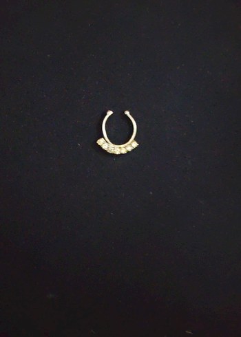 Gümüş Renkli Taşlı Payetli Minimalist Kadın Çelik Piercing - Görsel 2