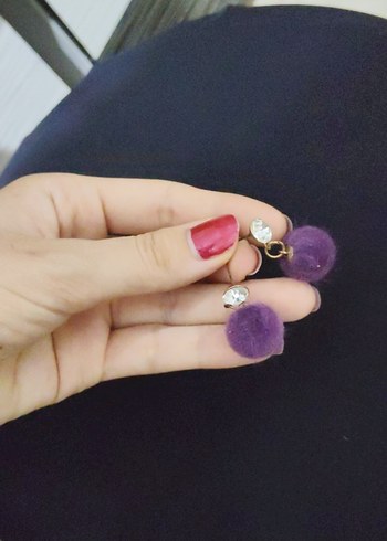 Sheinside Mor Püsküllü Midi Küpe