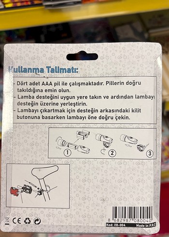 Bisiklet Sinyal Lambası ve Fener Seti - Görsel 2