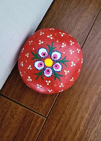 El Boyaması Taş Kapı Stopper...
