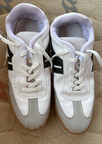 Beyaz Gri Spor Kadın Sneakers