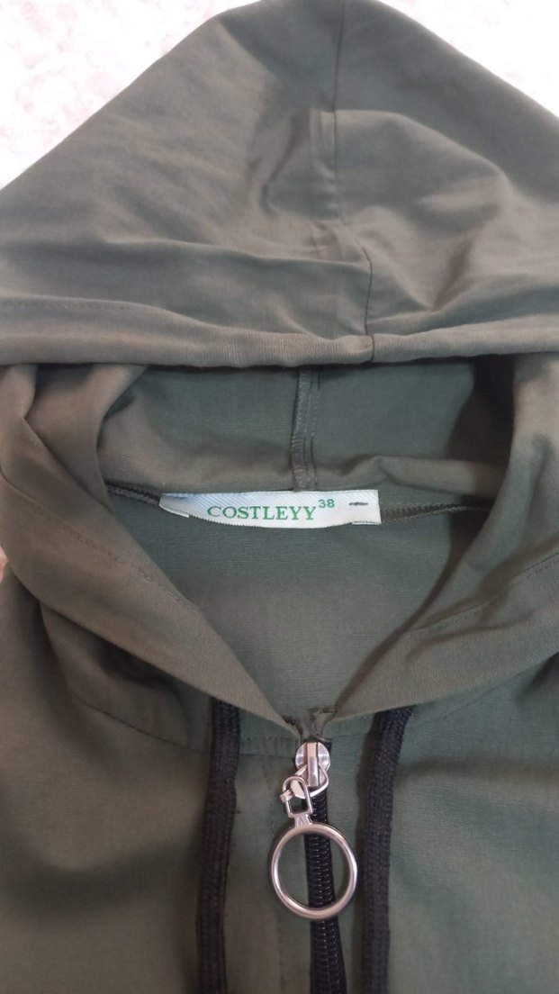 Kapüşonlu Uzun ceket hırka - Görsel 2