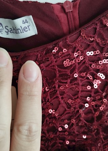 Bordo Uzun Kollu Drapeli Kadın Abiye Elbise - Görsel 4