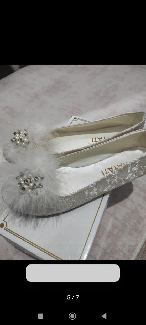 Beyaz   Nakışlı Kürklü Ayakkabı - Görsel 4