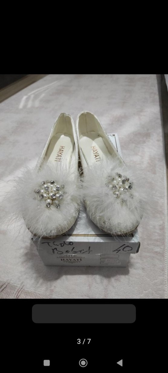 Beyaz   Nakışlı Kürklü Ayakkabı - Görsel 2