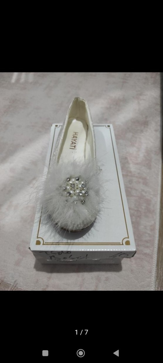 Beyaz   Nakışlı Kürklü Ayakkabı - Görsel 5