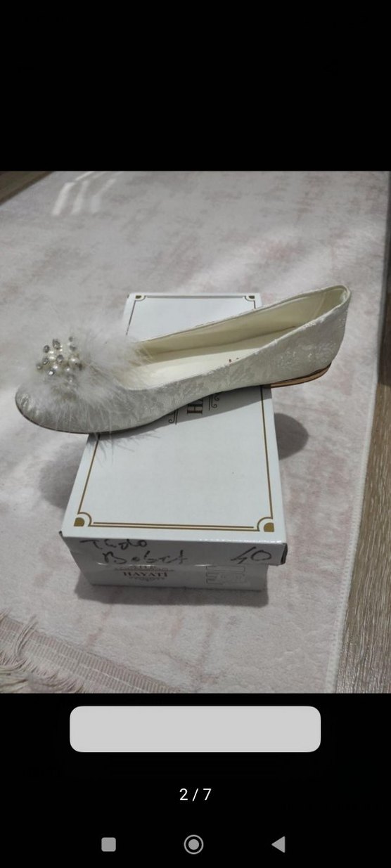 Beyaz   Nakışlı Kürklü Ayakkabı - Görsel 3