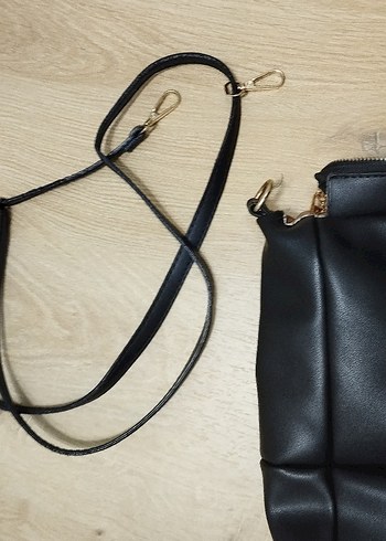 Siyah Deri Kadın Omuz Çantası - Görsel 5