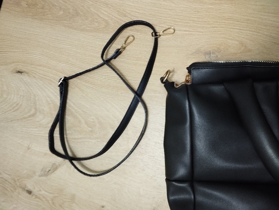 Siyah Deri Kadın Omuz Çantası - Görsel 5