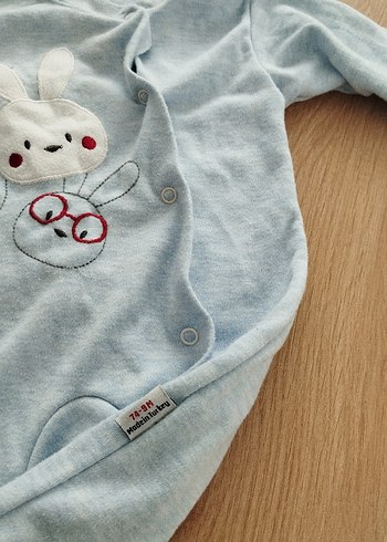 Mavi Desenli Uzun Kollu Bebek Tulum - Görsel 4