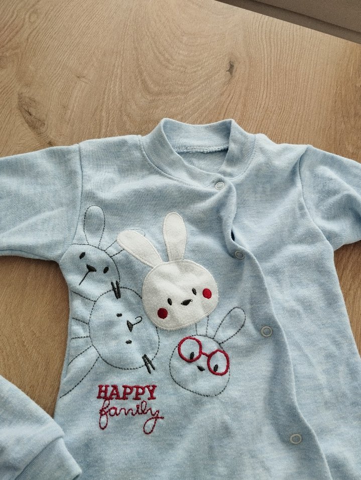 Mavi Desenli Uzun Kollu Bebek Tulum - Görsel 3