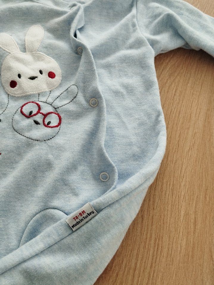 Mavi Desenli Uzun Kollu Bebek Tulum - Görsel 4