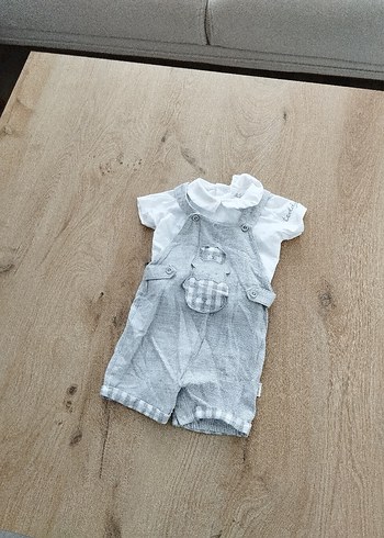 Gri Kısa Kollu Bebek Tulum - Görsel 2