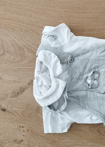 Gri Kısa Kollu Bebek Tulum - Görsel 5