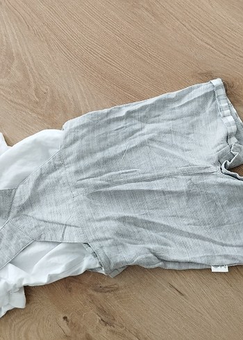 Gri Kısa Kollu Bebek Tulum - Görsel 6