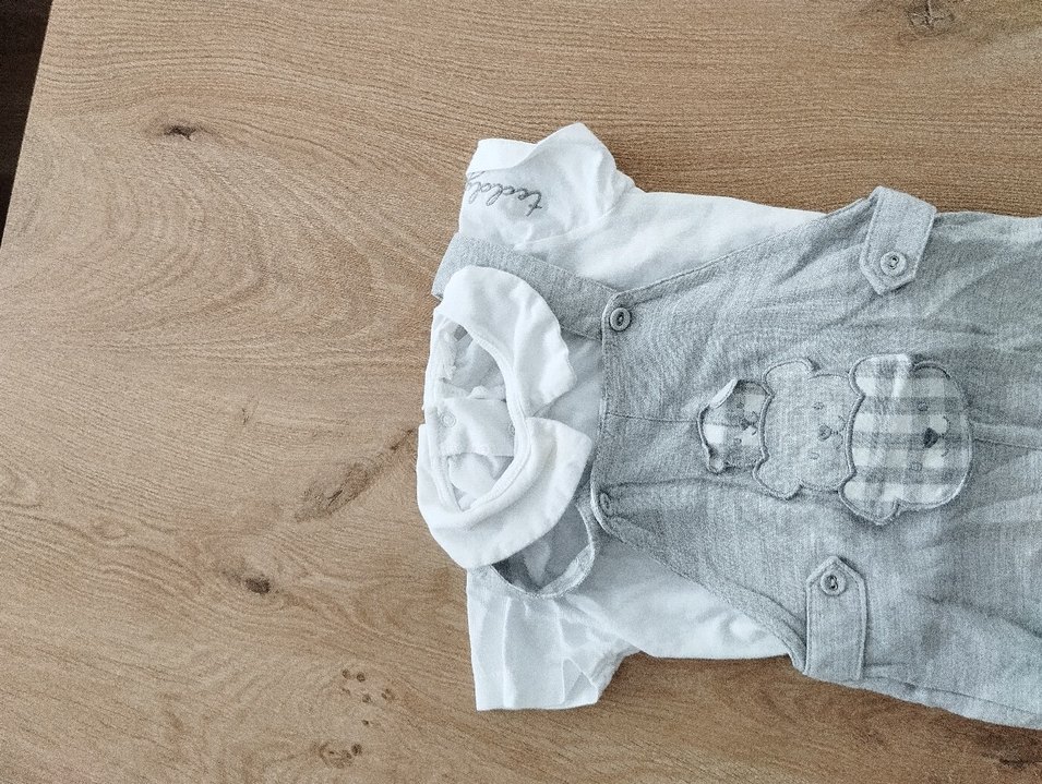 Gri Kısa Kollu Bebek Tulum - Görsel 5