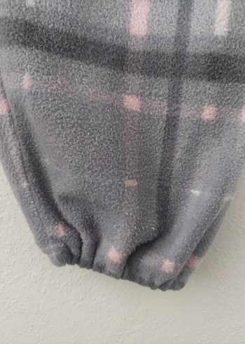 l Beden Bayan ekoseli beli lastikli peluş pijama