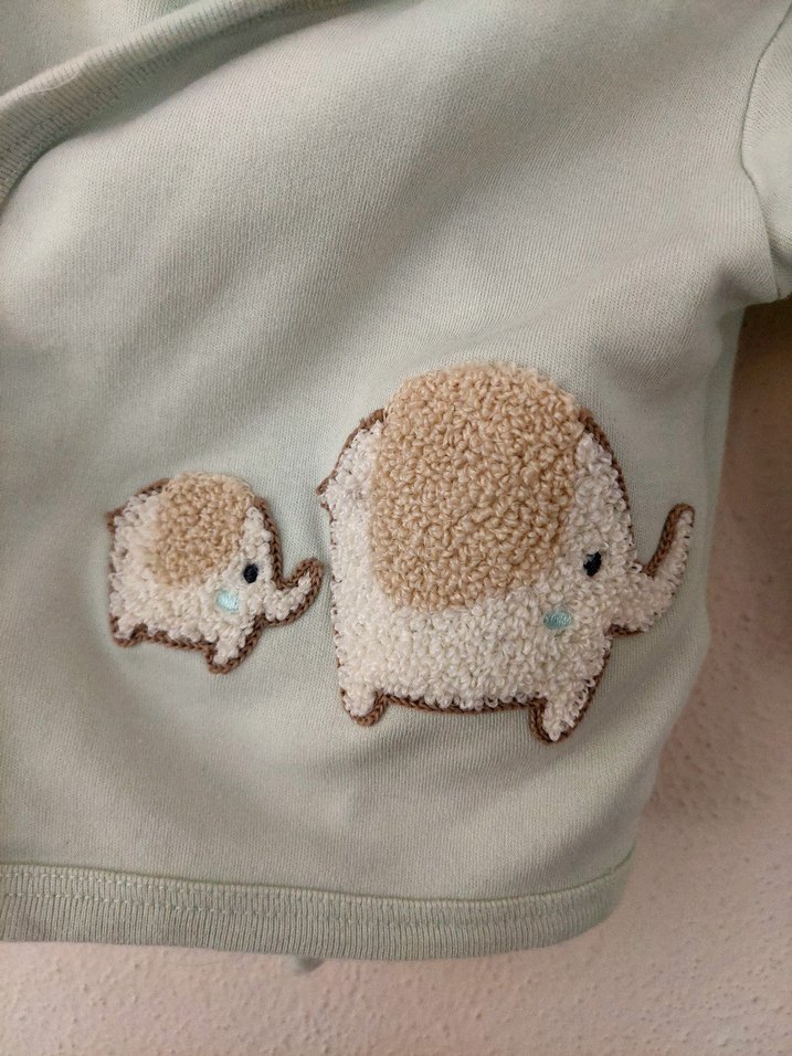 LittleLife bebek Fil işlemeli Zıbın üstü hırka - Görsel 3