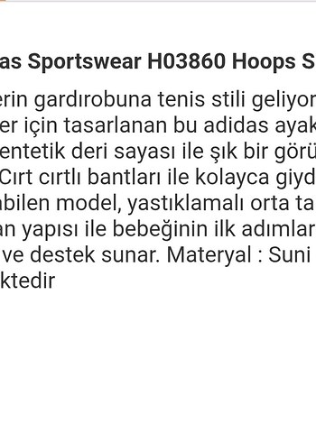 ADİDAS Hoops bebe unisex ilkadım spor ayakkabı - Görsel 11