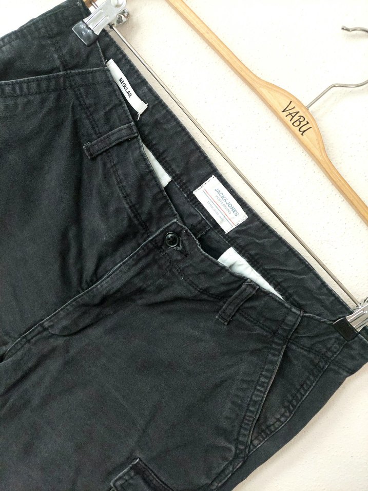 Jack&Jones antrasit kanvas kargo Şort - Görsel 2