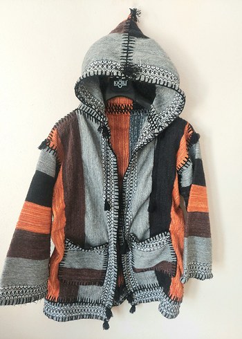 El dokuması yün otantik unisex oversize hırka - Görsel 5