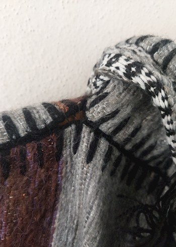 El dokuması yün otantik unisex oversize hırka - Görsel 16