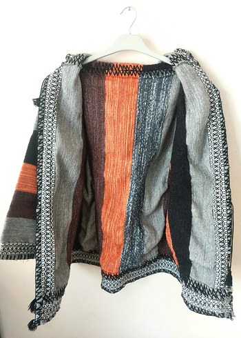 El dokuması yün otantik unisex oversize hırka - Görsel 12