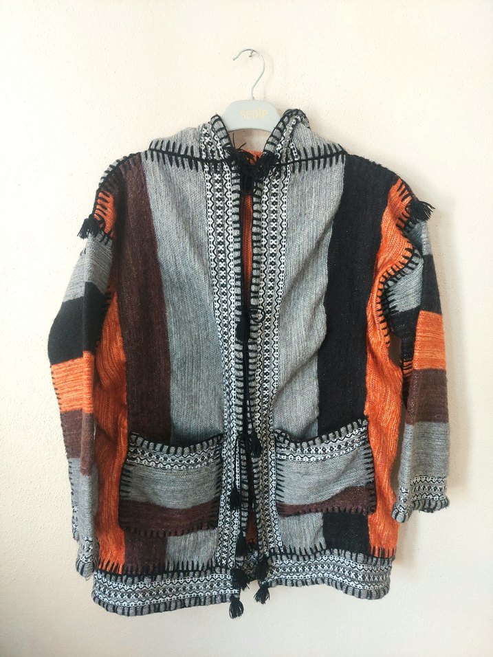 El dokuması yün otantik unisex oversize hırka — görsel 6/17