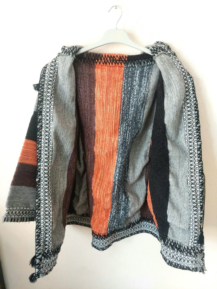 El dokuması yün otantik unisex oversize hırka — görsel 12/17