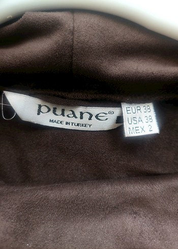 PUANE Şal yaka Süet görünümlü elbise - Görsel 8