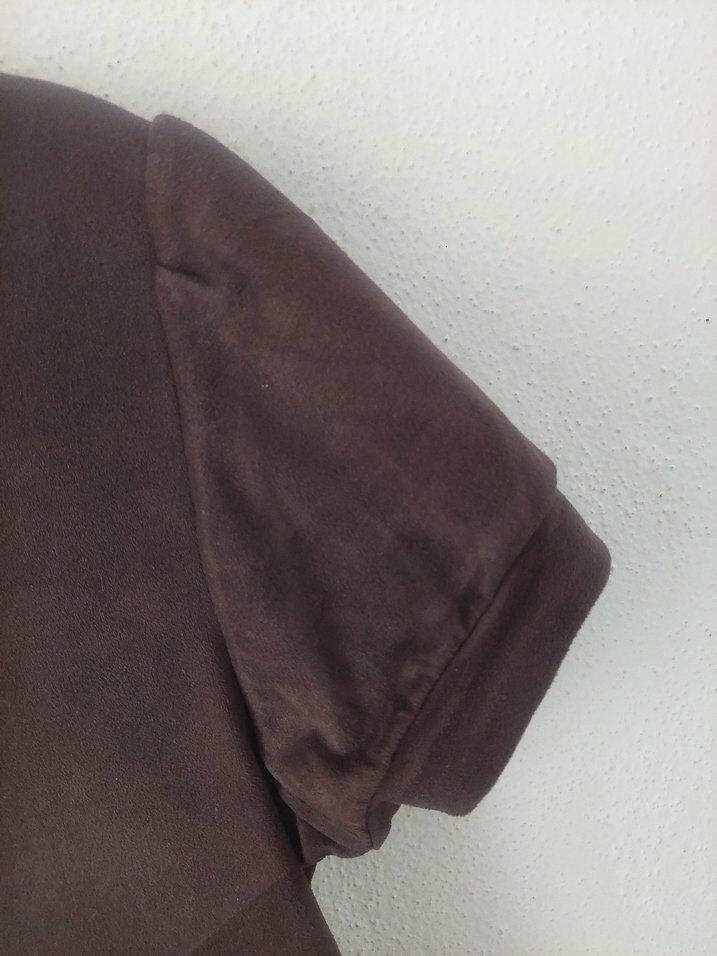 PUANE Şal yaka Süet görünümlü elbise - Görsel 3