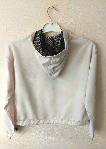 Bayan Paraşüt kumaş kapşonlu spor ceket - Görsel 2