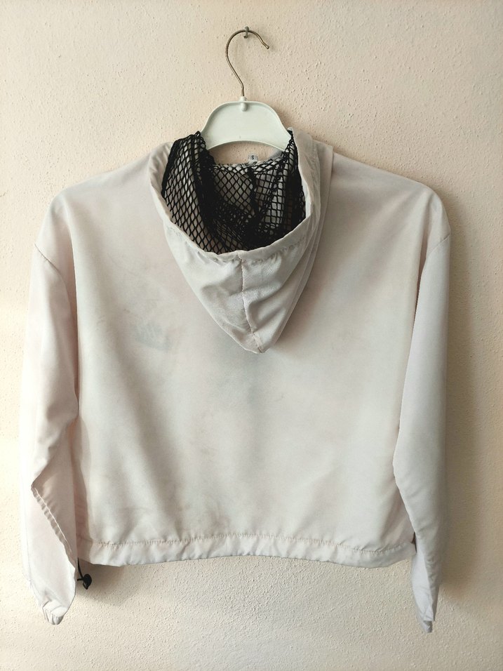 Bayan Paraşüt kumaş kapşonlu spor ceket - Görsel 2