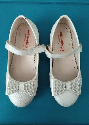 Kız Çocuk Beyaz Fiyonklu Babet Ayakkabı - Görsel 2