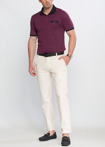 LCW classic polo yaka bordo tshirt - Görsel 2