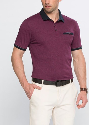 LCW classic polo yaka bordo tshirt - Görsel 4