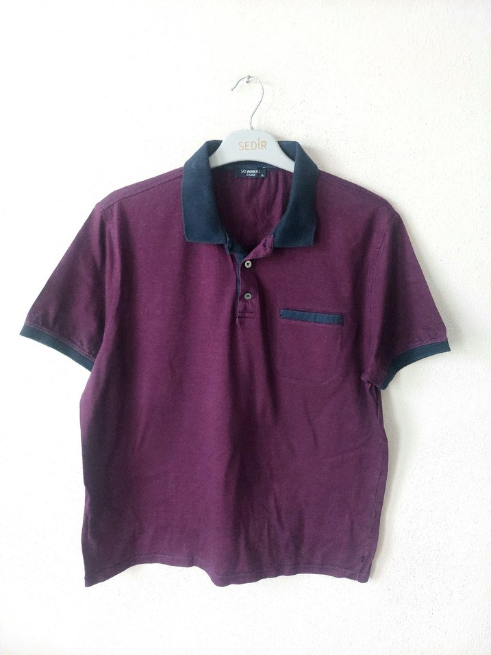 LCW classic polo yaka bordo tshirt - Görsel 5