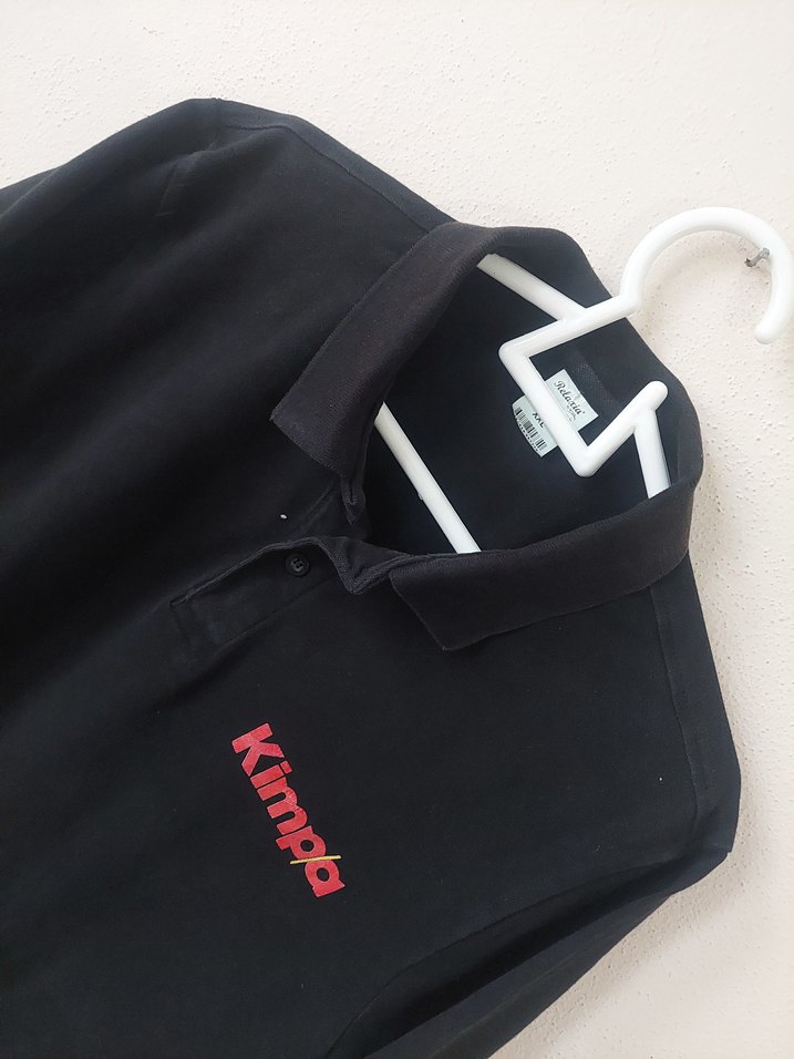 Siyah Kimpa Baskılı iş-çalışan Polo Tişört - Görsel 2