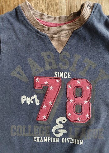 Panço yazı desen yama detaylı sweatshirt - Görsel 3