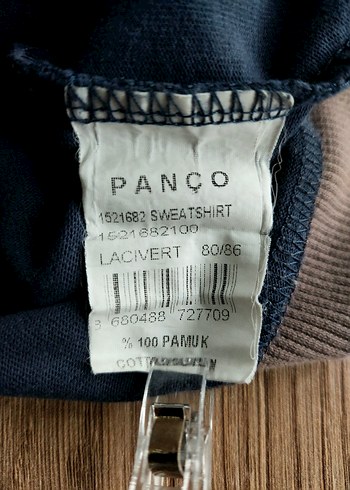 Panço yazı desen yama detaylı sweatshirt - Görsel 9