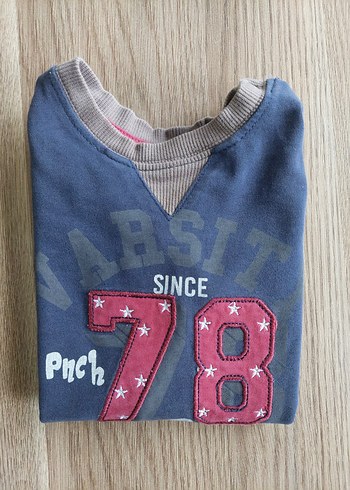 Panço yazı desen yama detaylı sweatshirt - Görsel 7