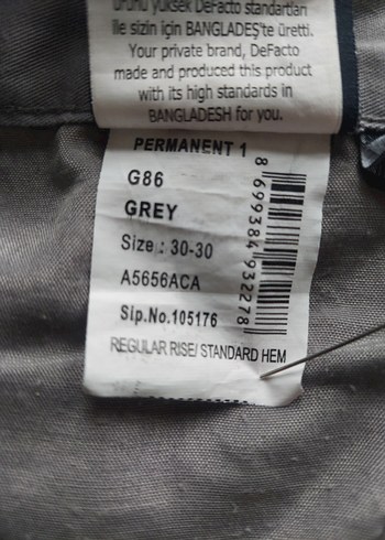 DEFACTO erkek gri ince chino pantolon - Görsel 11