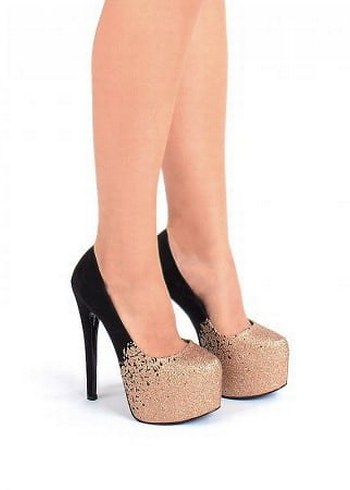 Diğer Parlak Siyah Stiletto Topuklu Kadın Ayakkabı